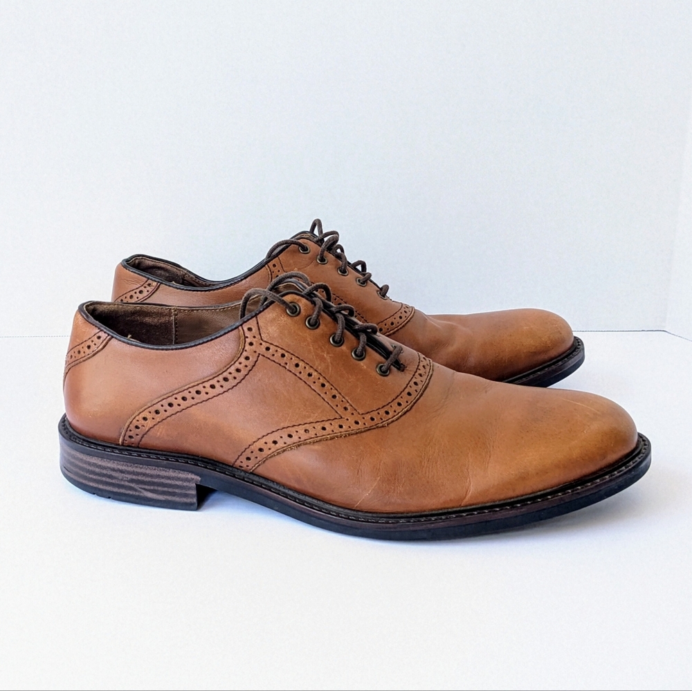 Johnson & Murphy Men's Light Brown Round Toe Lace Up Oxfords Size 12 M